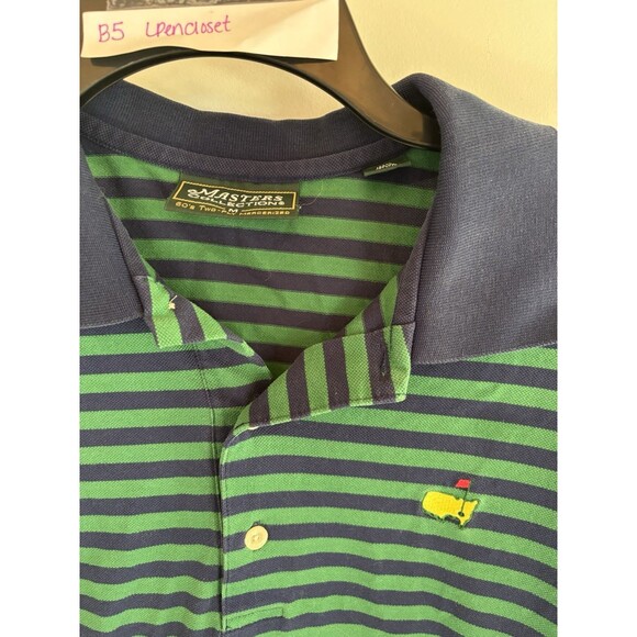 Masters Collection Golf Polo Shirt Men's M Blue Green Stripe 60s 2Ply merch - Picture 2 of 8